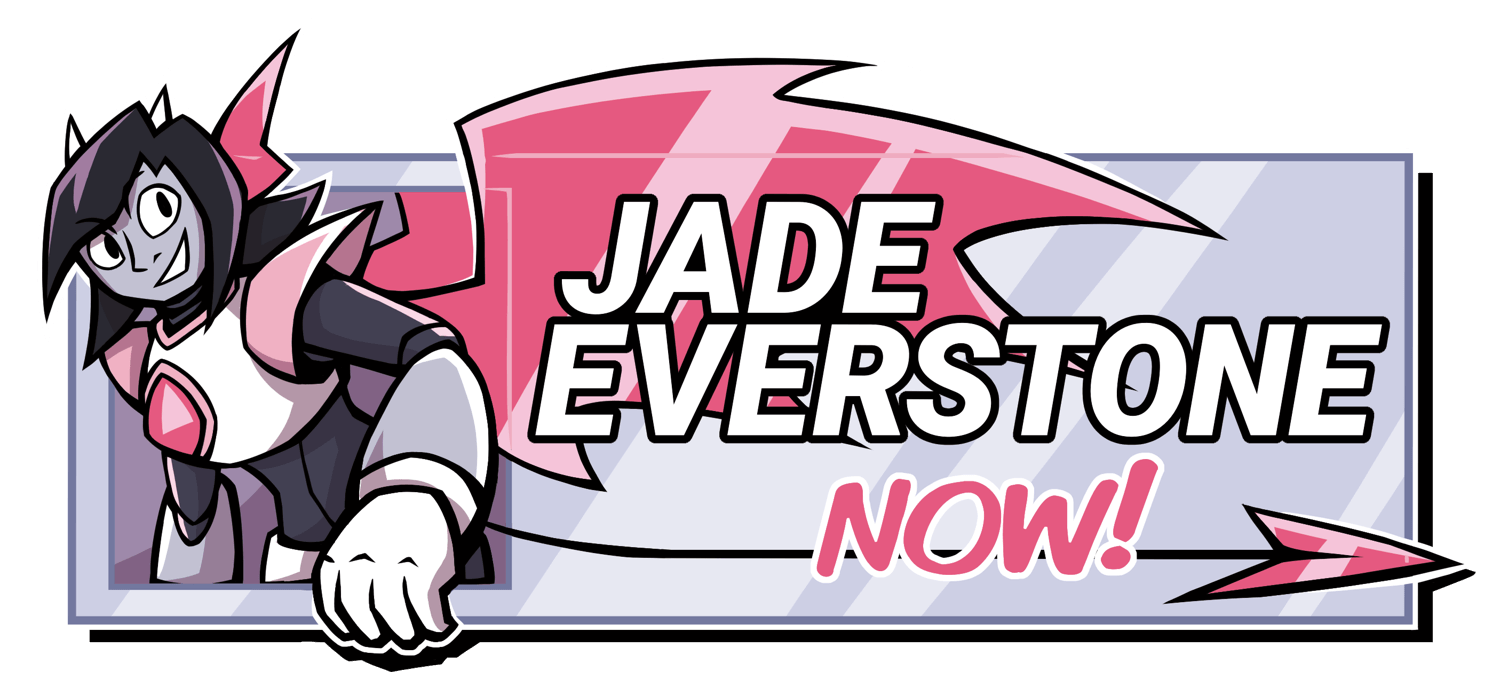 Jade everstone now card styled like a web button featuring IO