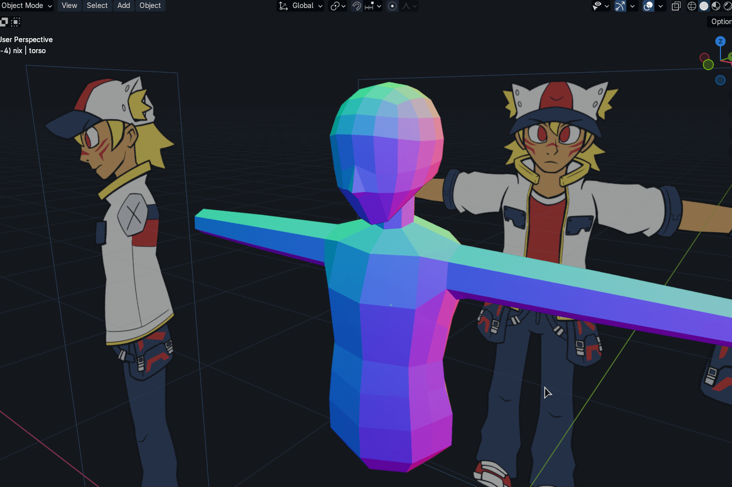 partially modeled body in blender